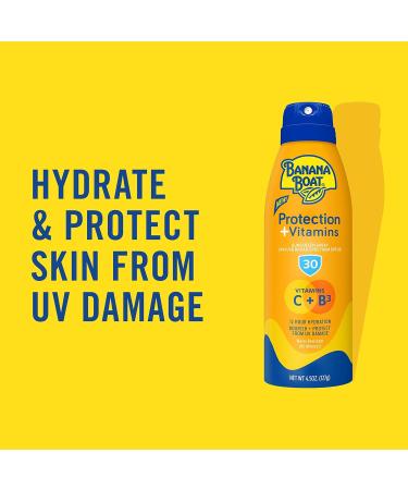 Banana Boat Sunscreen Spray SPF 30 | Moisturizing Sunscreen with Vitamin C & Niacinamide | 4.5 oz - Ideal for All Skin Types | International Shipping Available - Buy Online on GoSupps.com