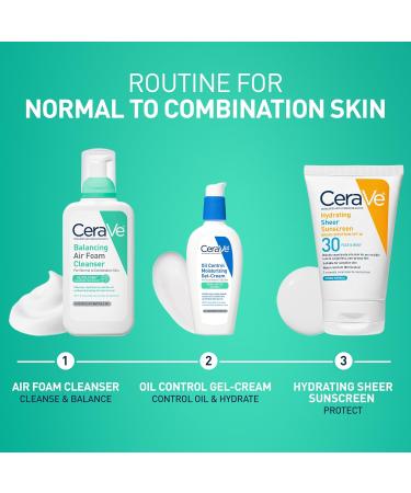 CeraVe Balancing Air Foam Face Wash Foaming Facial Cleanser For Combination Skin 8HR Oil Control + 24HR Hydration Fragrance-Free & Non-Comedogenic With Glycolysine & 3 Essential Ceramides 8oz 8 Ounce (Pack of 1) - Buy Online on GoSupps.com