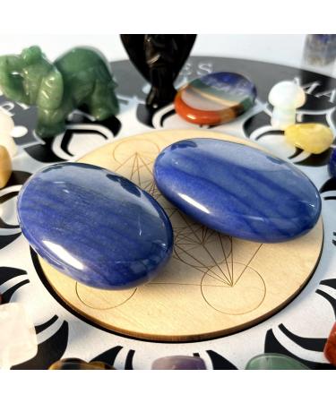 Xiannvxi Blue Aventurine Palm Stone - Natural Polished Crystals for Healing Massage & Energy - International Shipping - Buy Online on GoSupps.com