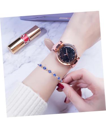 Lurrose 3-Piece Teufel-Umge Brass Gemstone Bracelets for Women | Turkish Evil Eye Jewelry Pearl & Blue Eyes Accessories - Buy Online on GoSupps.com