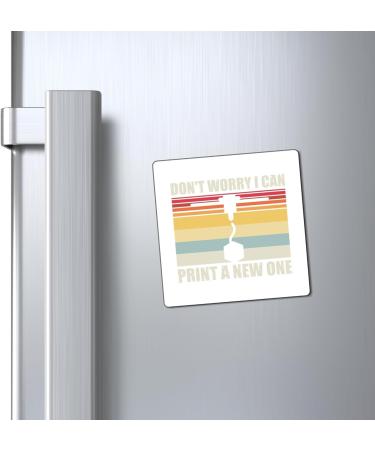 Humorous Computer Technicians Printers Illustration Saying Hilarious 3D Printing Inventions Geeky Vintage Pun Magnets 3" 3" - Buy Online on GoSupps.com