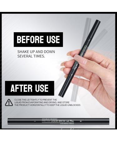 Byuexhp Waterproof Eyebrow Pen Double Head Cosmetic Pen with 2 Fork Tips Eyebrow Pen for girls beauty sustainable styling shapes lifting define dark brown 1 piece 1er Pack - Buy Online on GoSupps.com