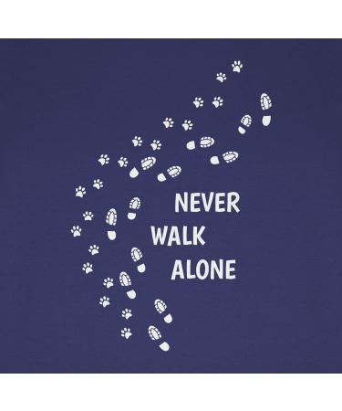 Shirttracer Hoodies for Men & Women - Contrast Two-Colored Sweater Dog Owner Gift - Never Walk Alone Paw Prints 4XL Large Sizes in Navy Blue/Gray Mottled - Buy Online on GoSupps.com