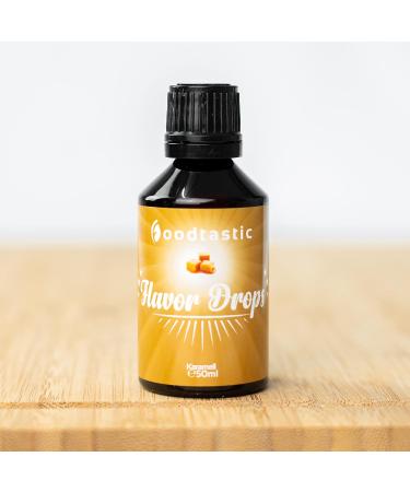 Buy Foodtastic Caramel Flavor Drops 50ml - Calorie-Free Sugar-Free Aroma Drops for Delicious Taste | Flavrops - Buy Online on GoSupps.com