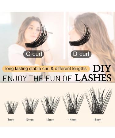 QueWEL Mega C Curl 14mm Individual Eyelashes | DIY Eyelash Extensions | Wide Segments for Stunning Eye Makeup - 1 Pack - Buy Online on GoSupps.com