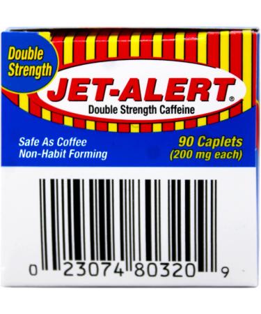 Jet Alert Double Strength Alertness Aid Caplets 200mg-90 Ct Value Packs (6) - Buy Online on GoSupps.com