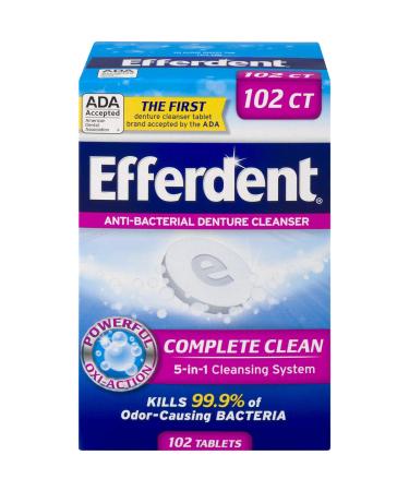 Efferdent Denture Cleanser Tablets, Complete Clean, 102 Tablets