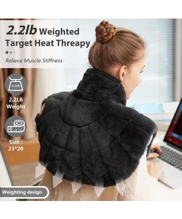 UTK 24x20 Extra Large Weighted Heating Pad for Neck and Shoulders | Electric Heated Wrap with 6 Heat Settings and Tourmaline Beads - Buy Online on GoSupps.com