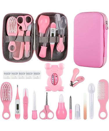 Baby Healthcare and Grooming Kit Baby Essentials for Newborn Portable Baby Safety Care Set for Boys Girls-Pink