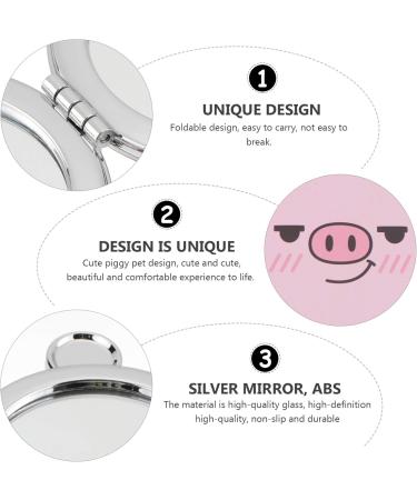 1pc Folding Vanity Mirror Makeup Mirror Small Pig Compact Mirror Cosmetic Pocket Mirror Compact Mirror for Women Compact Hand Mirror Pocket Mirror for Women Cartoon Miss Animal Abs - Buy Online on GoSupps.com