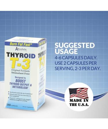 Absolute Nutrition Thyroid T-3 Radical Metabolic Booster - 180 Capsules for Enhanced Metabolism - Buy Online on GoSupps.com