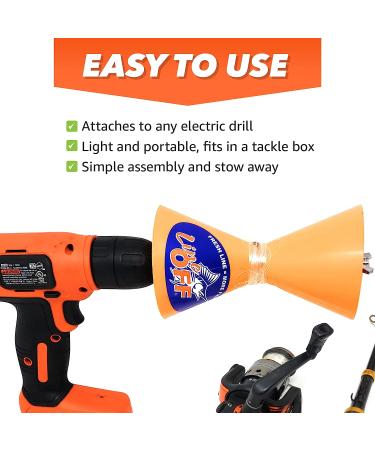 LineOFF Fishing Line Winder Spooler (Orange) - Electric Drill Powered Stripper Tool - Buy Online on GoSupps.com