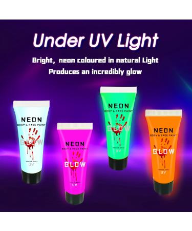 UV Face and Body Paint Glow Set - 8 Fluorescent Colors for Neon Halloween & Parties | International Shipping - Buy Online on GoSupps.com