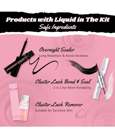 DIY Lash Extension Kit with 208 Pcs Lash Clusters | Easy-to-Use Beginner Lashes Kit with Bond Remover & Applicator | Volume+Natural Look - Buy Online on GoSupps.com