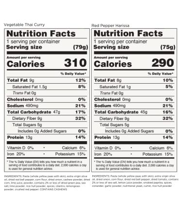 ZENB Yellow Pea Pasta Agile Bowl Variety Pack (6 Pack) - Gluten Free, Non-GMO, Vegan - 13g Protein, 9g Fiber - On the Go Meal - Buy Online on GoSupps.com