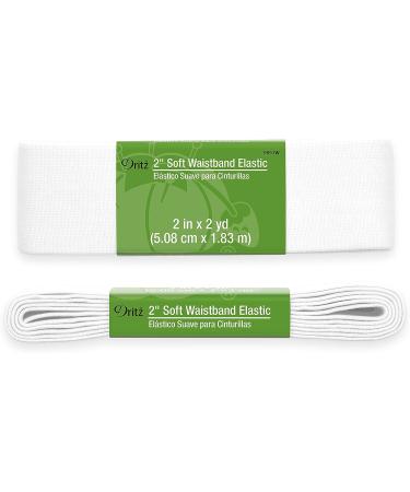 Dritz Notions White Elastic Soft Waistband - 2 Wide - Flexible and Comfortable - Buy Online on GoSupps.com