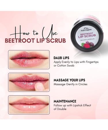 Beetroot Lip Scrub | Brighten & Soften Dark Chapped Lips | Best Exfoliant for Pigmented Lips | 15g - Buy Online on GoSupps.com