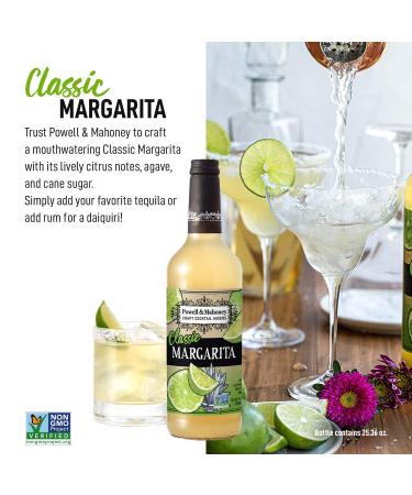 Powell & Mahoney Classic Margarita Craft Cocktail Mixer - 25.36 oz - Non-GMO, Free from Artificial Sweeteners and Flavors - Buy Online on GoSupps.com