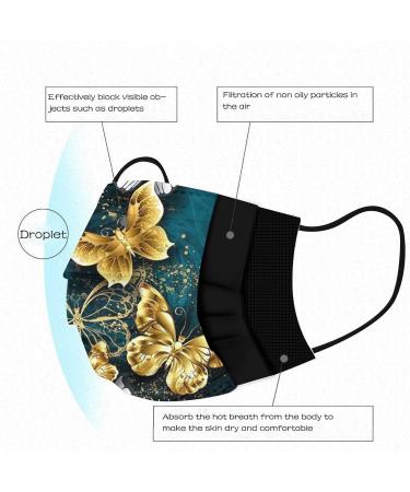 Adults Black Disposable_Face_Masks_Butterflies_Printed_Face_Cover Non-Woven Fabric Comfotable for Outdoor Daily Protction - Buy Online on GoSupps.com