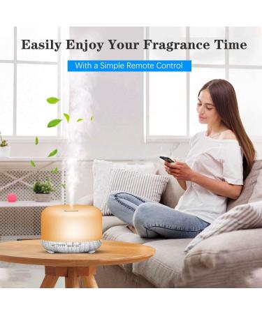 YIKUBEE 500ml Aromatherapy Essential Oil Diffuser - Remote Control, White Wood Grain - Buy Online on GoSupps.com
