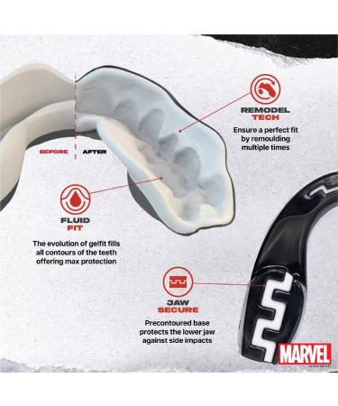 Marvel Venom Sports Mouthguard Dual Layer Premium Protection Adults Gum Shield with Case for Boxing All Contact Sports - Venom - Buy Online on GoSupps.com