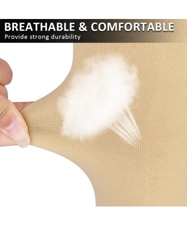 Ailaka Zipper Compression Socks 15-20 mmHg Knee High Support for Varicose Veins - 3X-Large Beige - Buy Online on GoSupps.com
