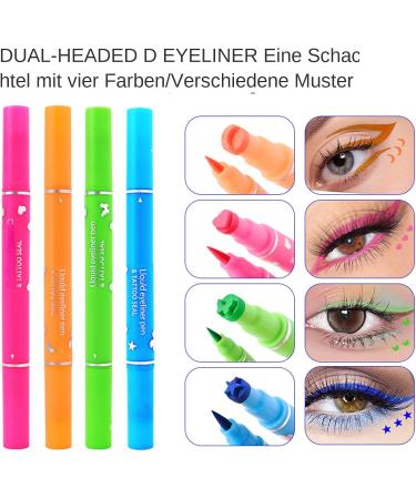 Double Liquid Eye Liner set of 4 waterproof longlasting eyeliners with stamp stamp for precise eye makeup for women and girls - Buy Online on GoSupps.com