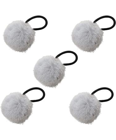 Hairband for Girls - Girls' Colorful Pompom Hair Ties Fashionable Hair Ties for Women And Girls Versatile Ponytail Holders for Dating Parties grey - Buy Online on GoSupps.com