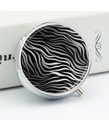 Portable Zebra Print Pill Box | 3 Compartment Travel Medicine Organizer for Purse & Pocket - Buy Online on GoSupps.com