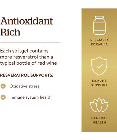 Solgar Resveratrol 250 mg - 60 Softgels | Antioxidant Support & Wellness - Buy Online on GoSupps.com