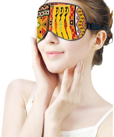 African Art Woman with Pot Orange Sleep Mask - Adjustable Strap, Light Blocking Blindfold for Night Sleep and Travel - Buy Online on GoSupps.com