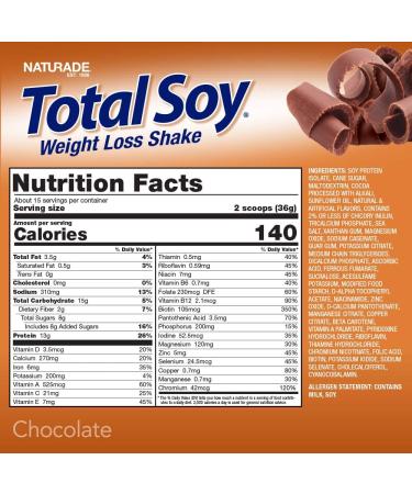 Naturade Total Soy Weight Loss Shake - Chocolate Flavor 1.2 lbs (540g) | Healthy Meal Replacement - Buy Online on GoSupps.com