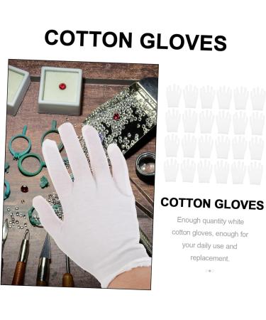 FOMIYES 12 Pairs Washable Cotton Gloves White Inspection Gloves Jewelry Cotton Gloves White Gloves Men Moisturizing Gloves for Dry Hands Gloves for Jewelry Inspection Supplies Watch Miss 21x11x7cm - Buy Online on GoSupps.com