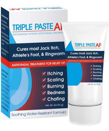 Triple Paste AF Antifungal Ointment Treatment for Jock Itch Athletes Foot Ringworm or Superficial Fungal Infections of The Skin 2 Ounce (Packaging May Vary)