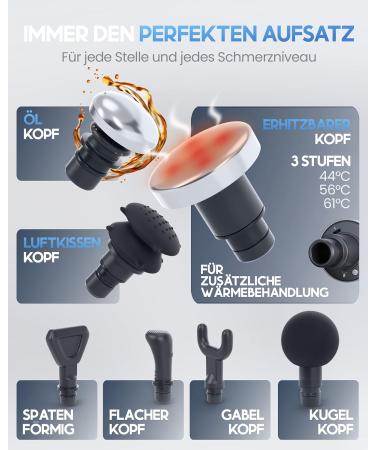 Heroic Massage Gun - 7 Heads 30 Speeds USB-C & Heat | Ultimate Muscle Massage Device for Pain Relief - Buy Online on GoSupps.com