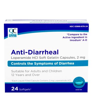 Quality Choice Loperamide 2mg Anti-Diarrheal 24 Count Softgel