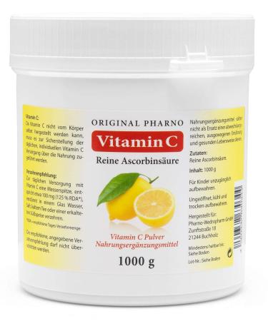 Vitamin C powder - pure ascorbic acid - pharmacy quality 1 kg | 1 can with 1 000g Original-Pharno  - Buy Online on GoSupps.com