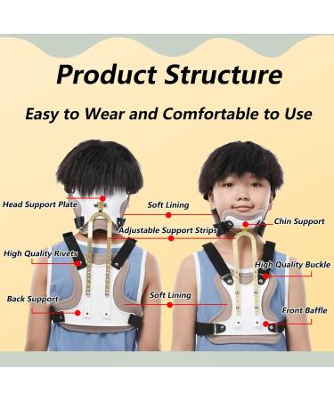 Buy SFKLYU Children's Spine Orthosis Neck Brace - Adjustable Breathable Support for Head Neck & Chest - Buy Online on GoSupps.com