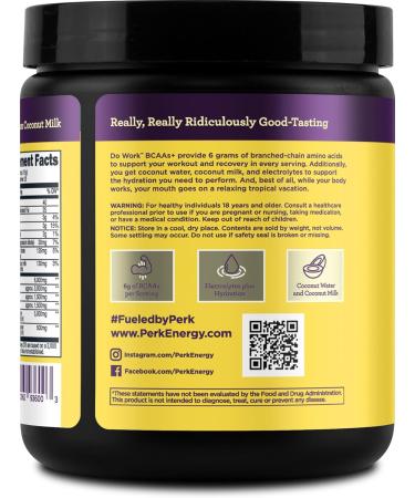 Perk BCAAs + Hydration Electrolytes Powder - Lemon Tart Flavor | 20 Servings with Coconut Water & Milk | International Shipping - Buy Online on GoSupps.com