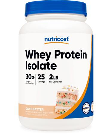 Nutricost Whey Protein Isolate Powder (Cake Batter, 2LBS) Cake Batter 2 Pound (Pack of 1)