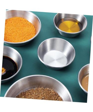 Ciieeo 8 Pcs Dish Stainless Steel Saucers Home Sauce Plates Practical Sauce Plates Small Serving Bowls Sauce Bowl Seasoning Dipping Bowls Household Saucer Korean Soy Sauce Dessert Plate 11.4X11.4X2.4CMx2pcs Silverx2pcs - Buy Online on GoSupps.com