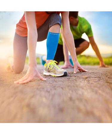 Zensah Calf/Shin Compression Sleeve - USA Made Single Leg Support for Shin Splint Relief | Small-Medium Black Compression Sleeve for Running & Recovery - Buy Online on GoSupps.com
