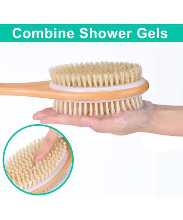 KIPRITII Ergonomic Back Scrubber - Double-Sided Shower Brush for Cellulite & Lymphatic Health (Black) - Buy Online on GoSupps.com