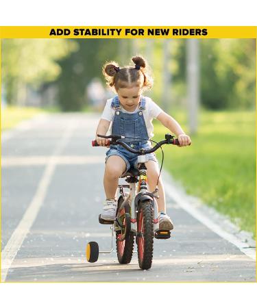 Ultraverse Kids Bike Training Wheels - Wide Silent Wheels - Yellow Kit for 20 Single Speed Bicycles - Stabilizers for Girls & Boys - Buy Online on GoSupps.com