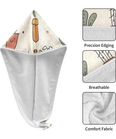 Buy Potted Plants Hair Towels 2 Pack - Super Absorbent Quick Dry Hair Turbans for Women & Girls - Perfect Hair Drying Solution - Buy Online on GoSupps.com