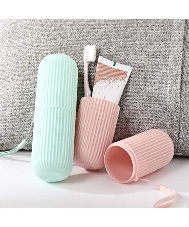 Yueser Travel Toothbrush Set - 2 Portable Toothbrushes Toothpaste Case & Storage Cup for Camping & Outdoors - Buy Online on GoSupps.com