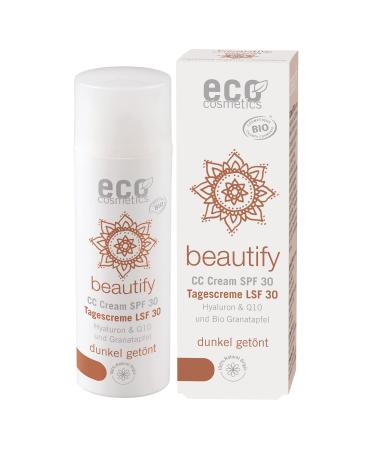 Eco Cosmetics eco cosmetics Bio CC Dark Tinted Day Cream with OPC Q10 and Hyaluronic Acid Vegan Anti-Wrinkle SPF 30 1 x 50 ml