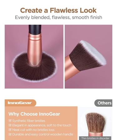 InnoGear 21-Piece Professional Makeup Brushes Set with Cleaner - Black Golden - Buy Online on GoSupps.com