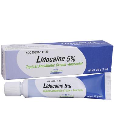 Maximum Strength Lidocaine 5% Anorectal Cream | Hemorrhoid Relief from Pain, Itching, Burning | 30 Gram Tube Lidocaine 5% Cream