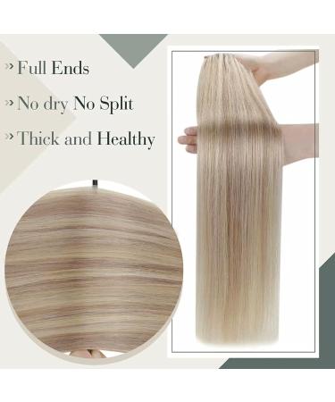 LAAVOO Microring Extensions - Real Hair Ashblond Highlight 35cm 50g #P18/613 - Premium Remy Micro Bead Extensions - Buy Online on GoSupps.com